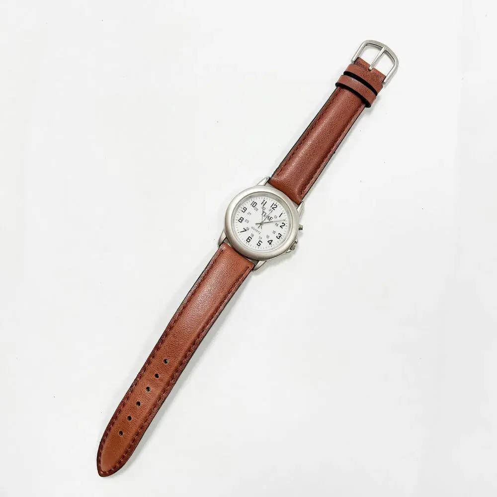 Retro Time magazine wristwatch light brown band